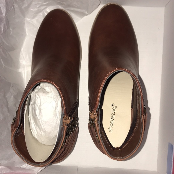 🆕 Shoedazzle Brown {Landy} Corset Booties - Picture 6 of 10